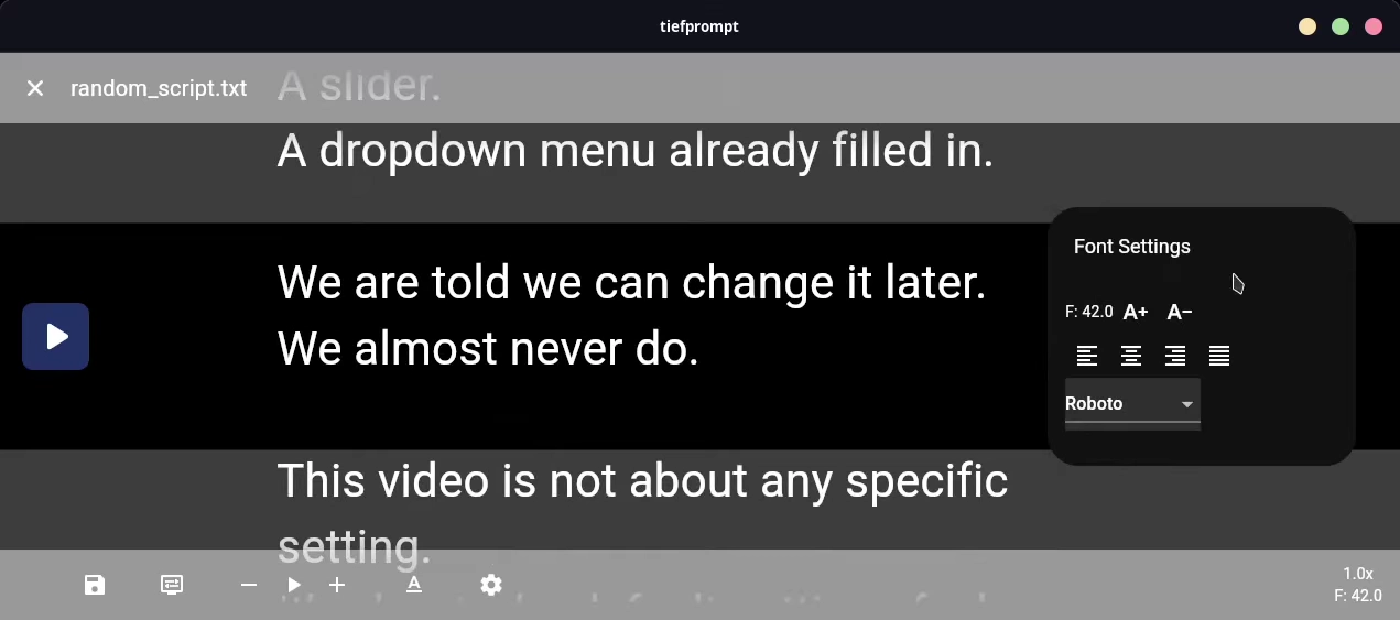 Font selection in action